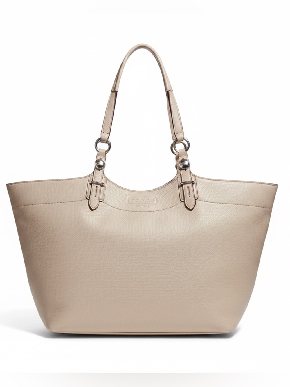 Coach Carly Tote F16174 Pearlized Champagne Shell Leather Shoulder Bag Large